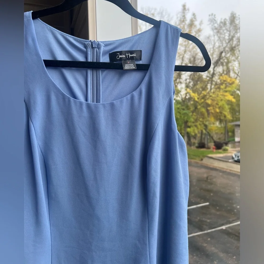 🆕 Jessica Howard Periwinkle Blue Midi Dress Size 6 Wedding Formal Bridesmaid - Picture 6 of 15